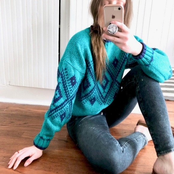 Vintage 80s 90s Rad Ski Sweater * - Picture 4 of 7